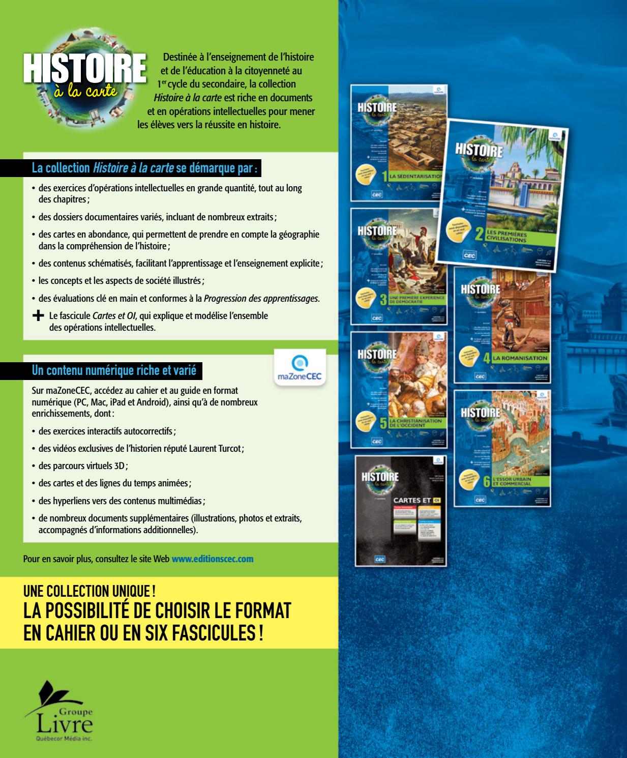 Histoire A La Carte 1re Secondaire Fascicule 2 Vebuka Com