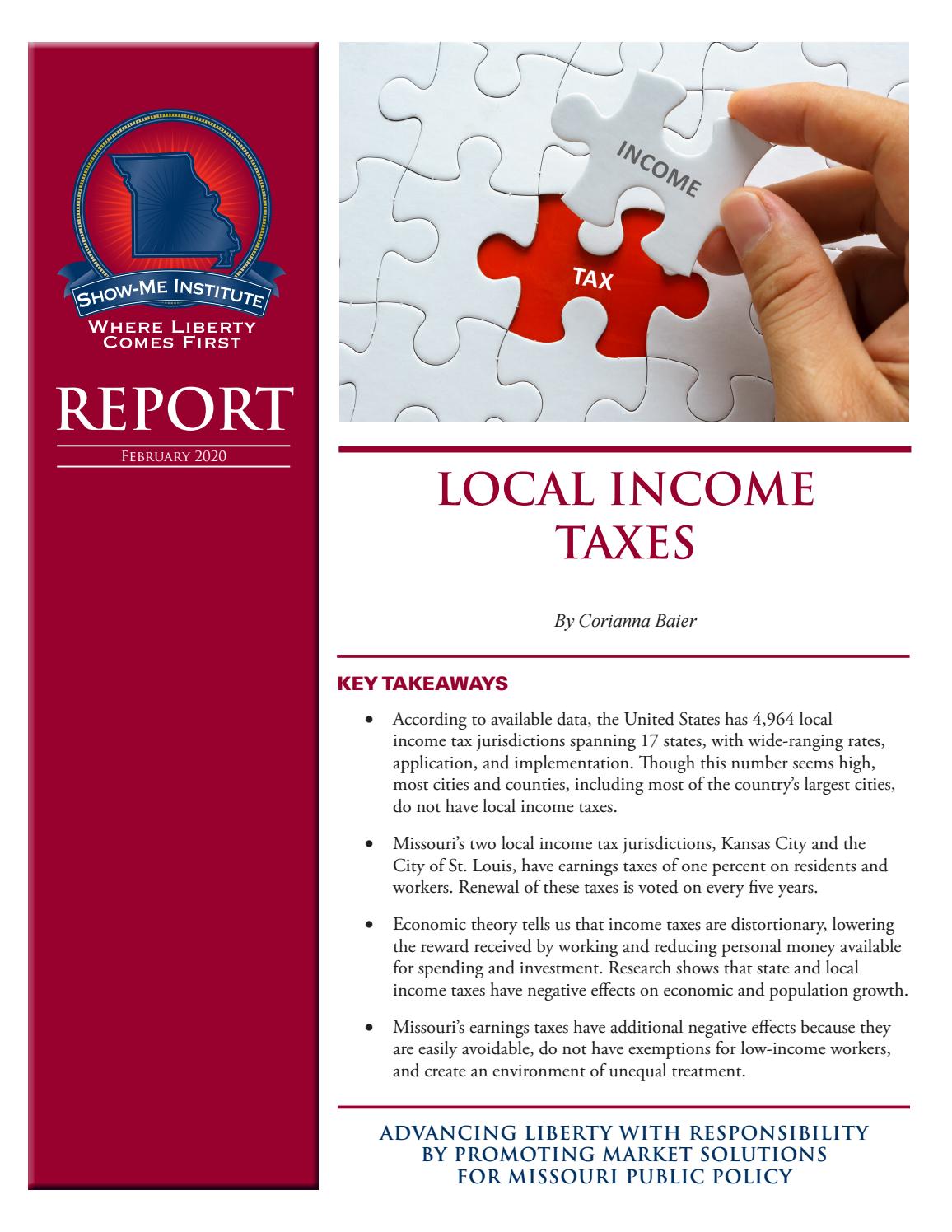Local Taxes in Missouri by ShowMe Institute Issuu