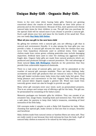 unique organic baby gifts