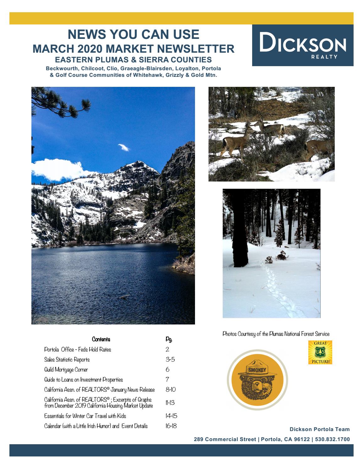 Eastern Plumas/Sierra Counties March Newsletter by Dickson Realty Issuu