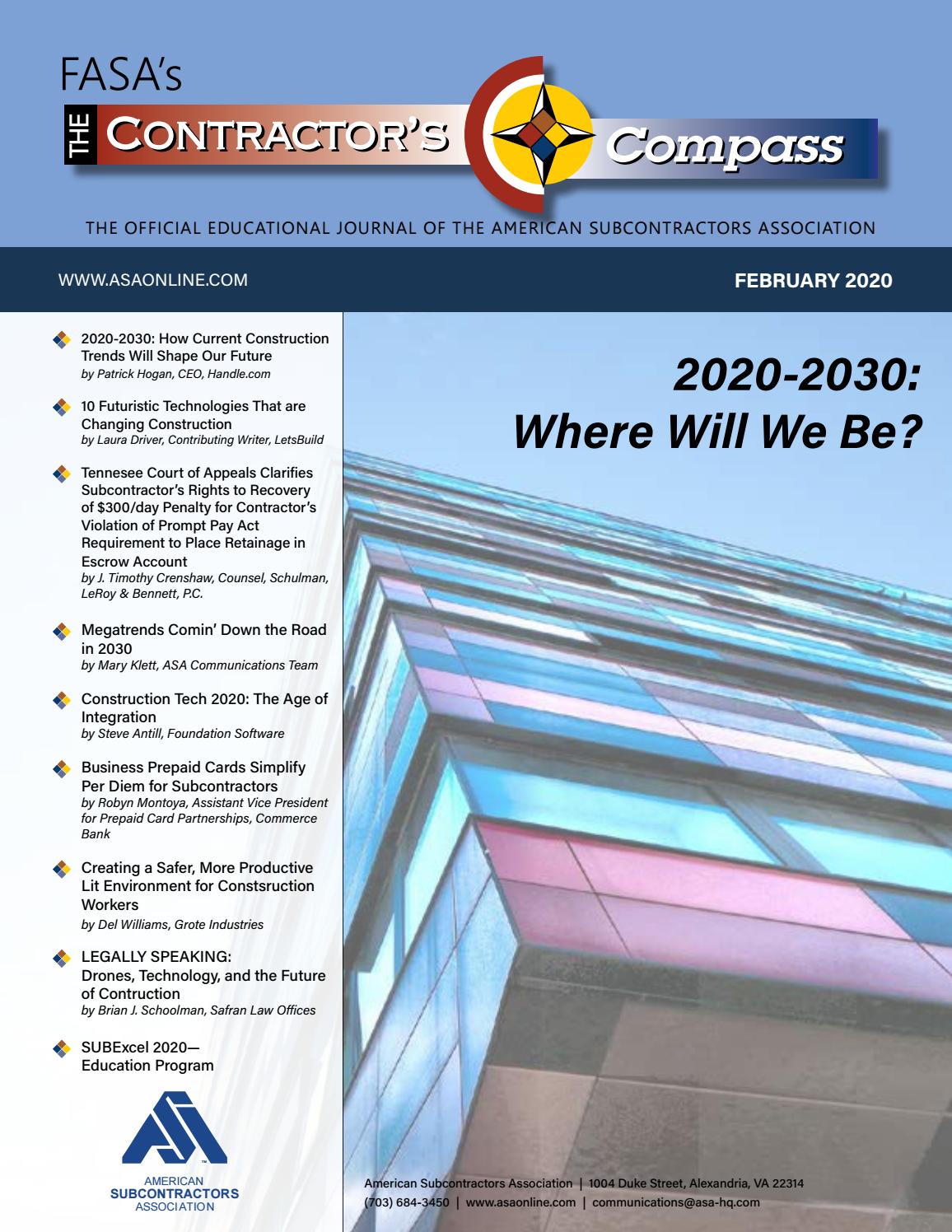 contractor estimate pro software on The Contractor S Compass February 2020 By American Subcontractors Association Issuu