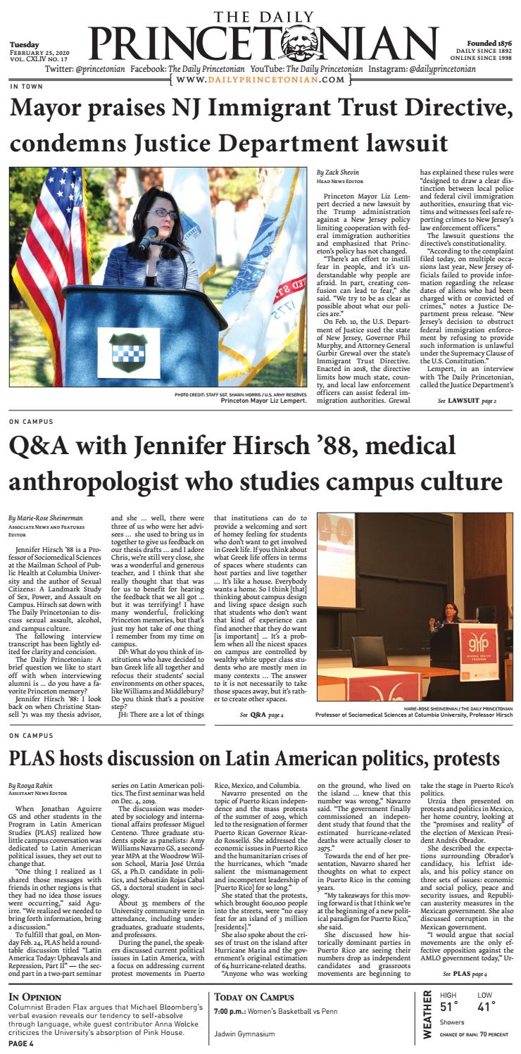 The Daily Princetonian February 25, 2020 by The Daily Princetonian Issuu