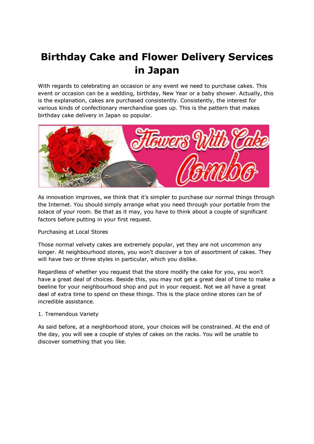 Birthday Cake and Flower Delivery Services in Japan by Flora Japan Issuu