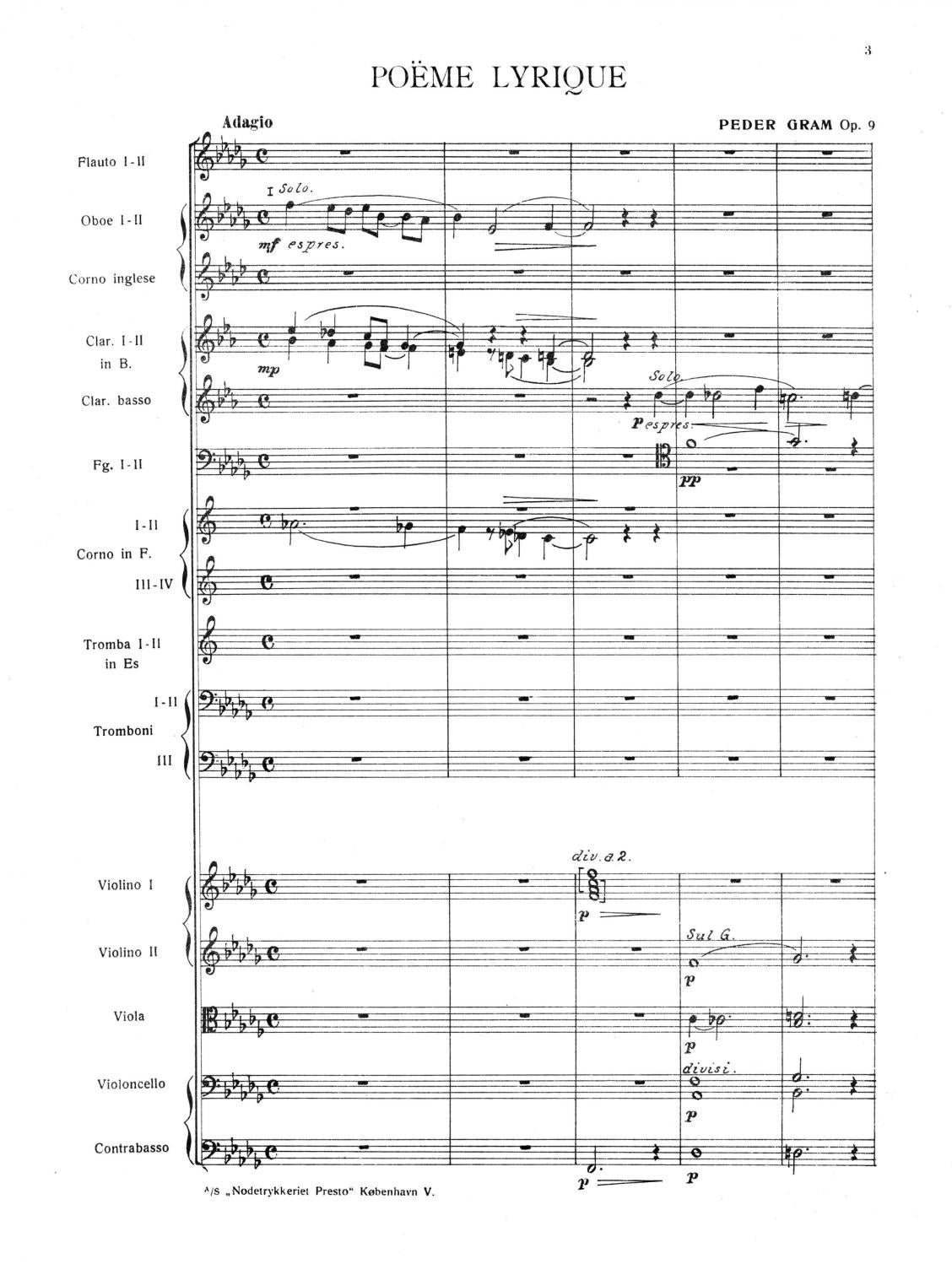 Peder Gram Poeme Lyrique Op 9 1911 By Edition S Music Sound Art Issuu