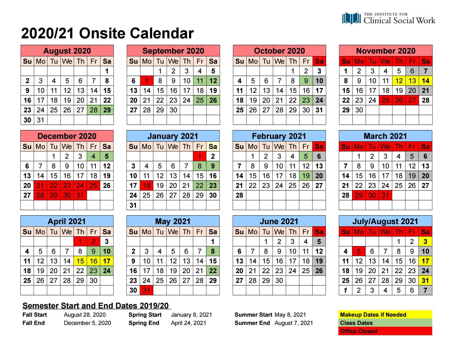 202021 Onsite Academic Dates by ICSW Issuu