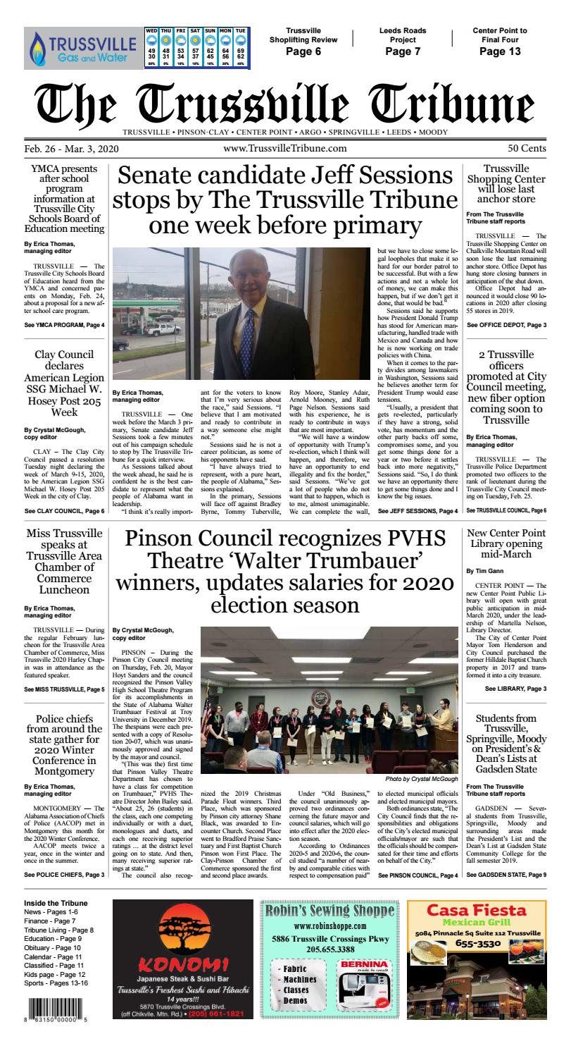The Trussville Tribune Feb 26 Mar 3 2020 By Mike Kurov Issuu