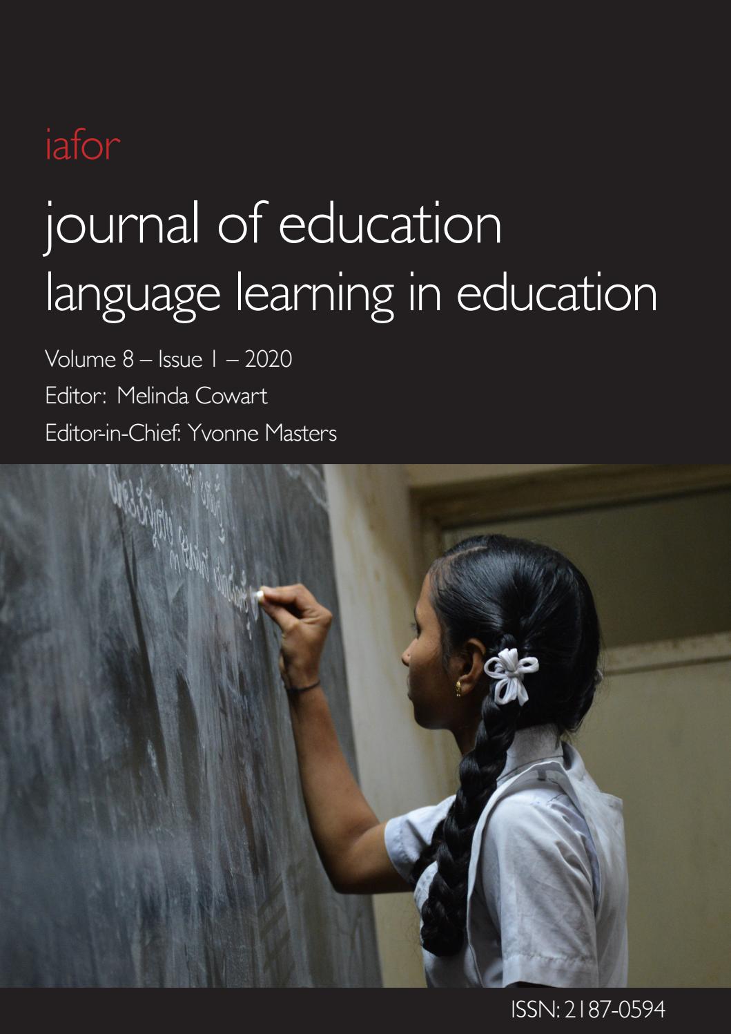 Iafor Journal Of Education Language Learning In Education Volume 8 Issue 1 By Iafor Issuu