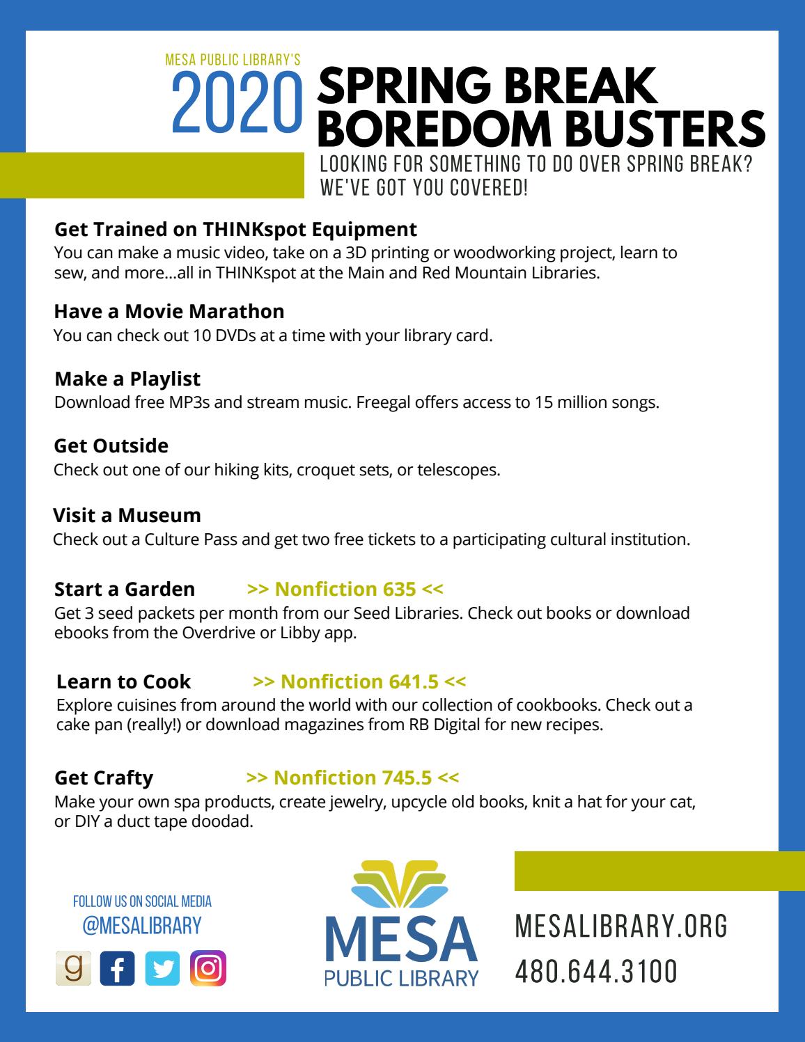 March Events for Teens & Tweens + Spring Break Boredom Busters by City ...