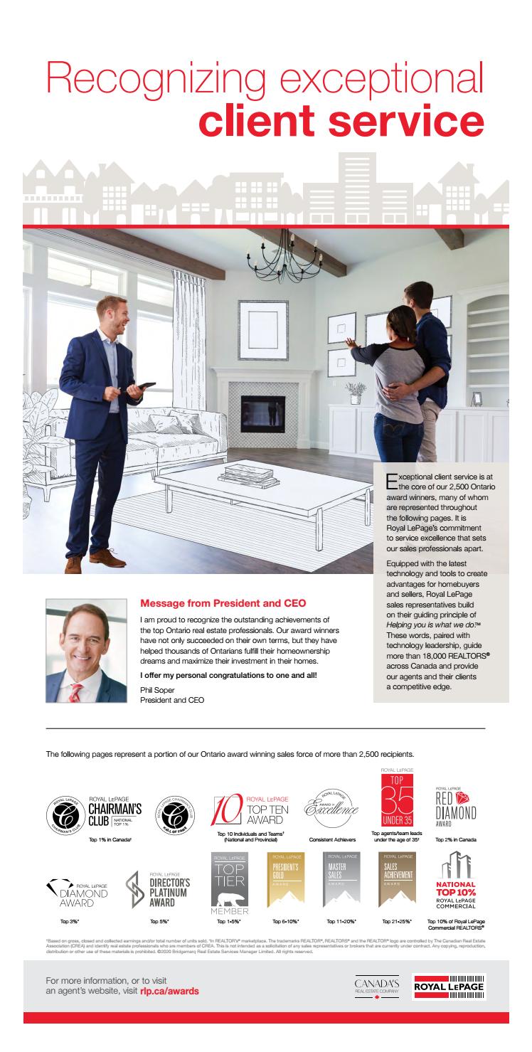 Royal Lepage 2019 Ontario Award Winners By Royal Lepage Canada Issuu