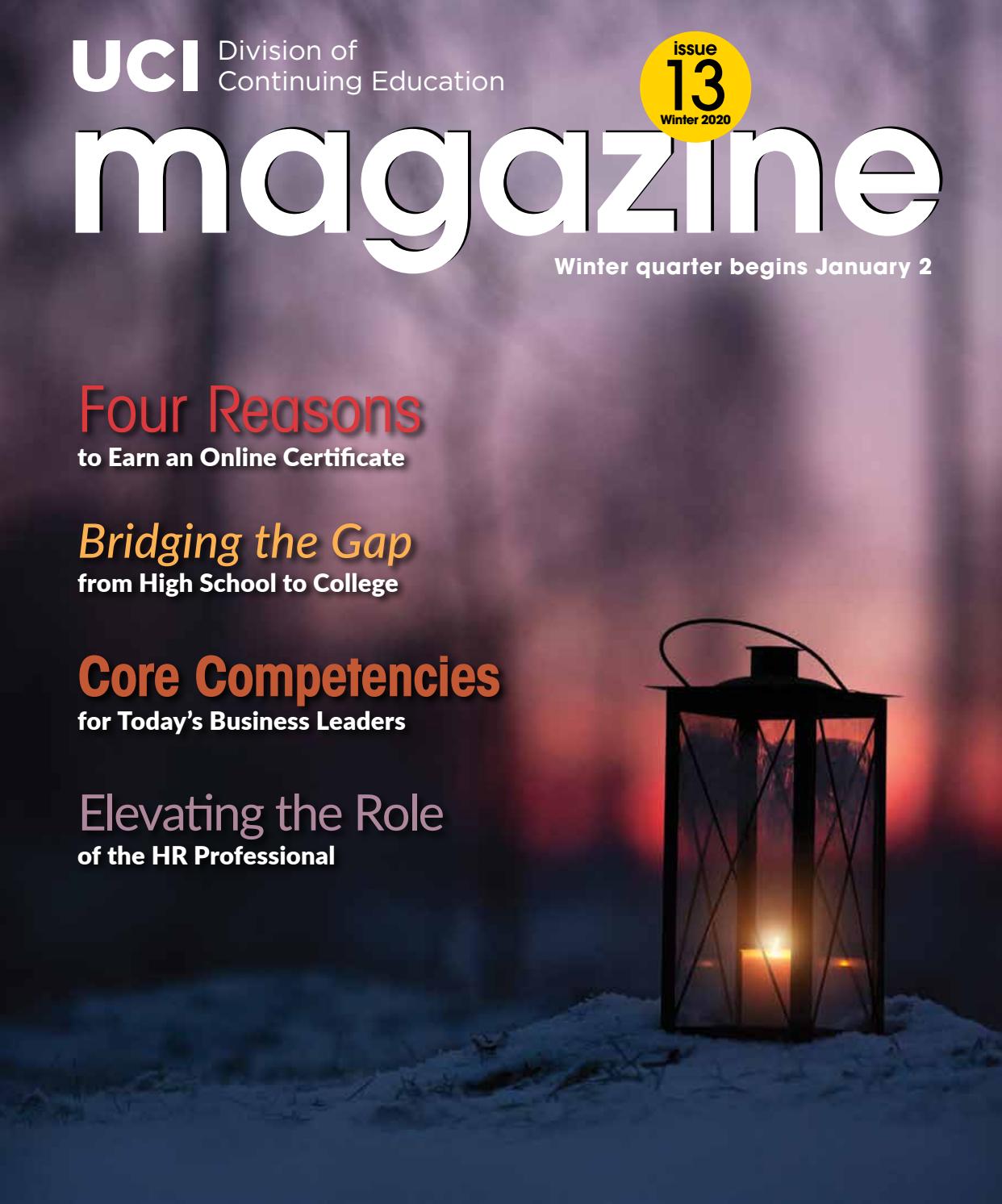 UCI Division of Continuing Education Magazine. Issue 13 Winter 2020
