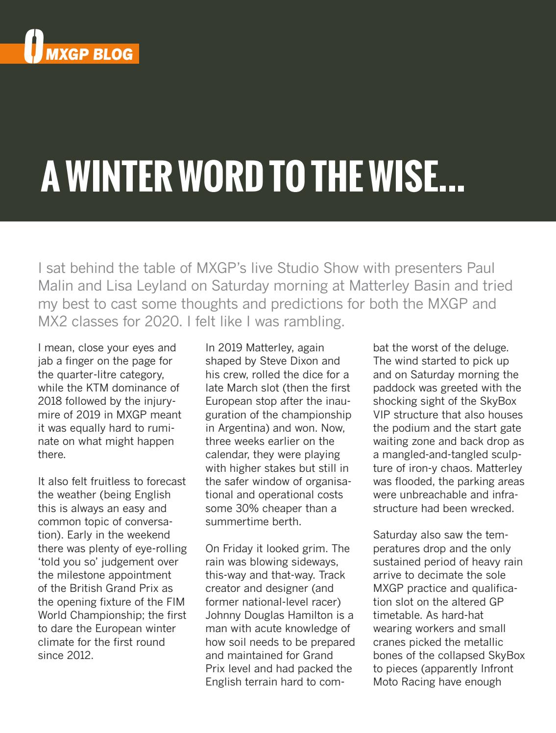 Argentino En Ingles Como Se Dice On-Track Off-Road 2020 MXGP Special by otormag - Issuu