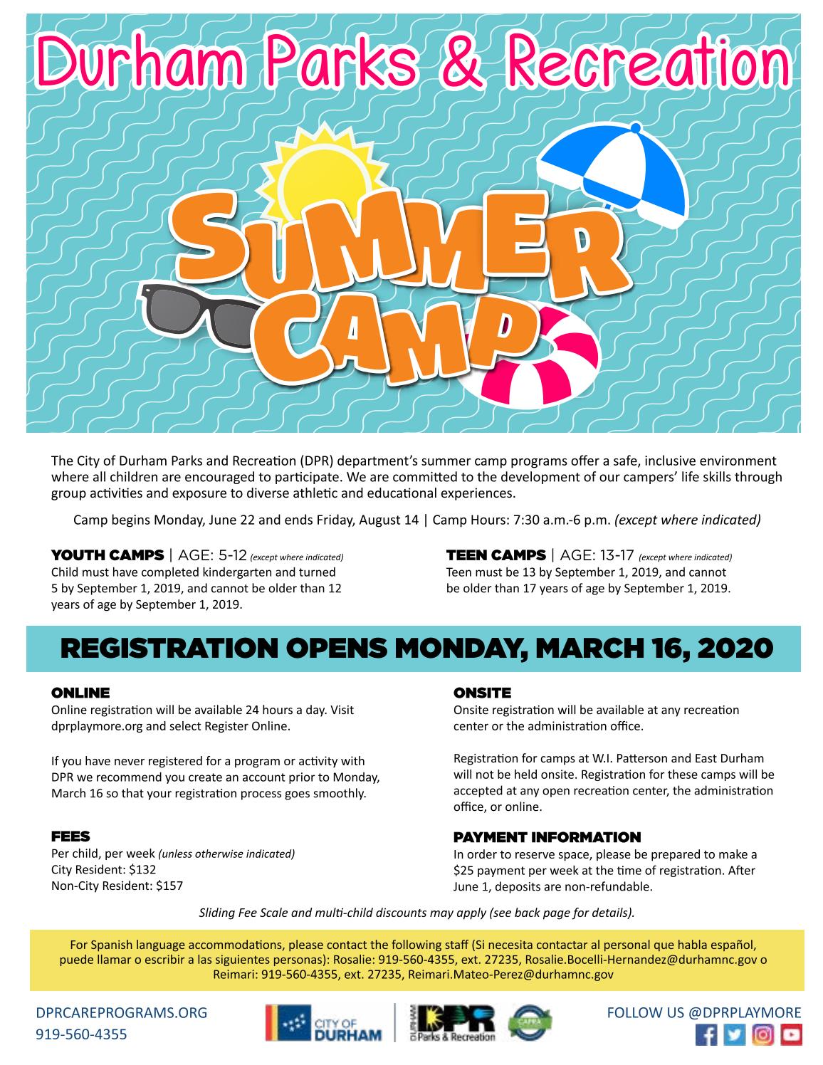 Durham Parks & Recreation Summer Camp 2020 by City of Durham Issuu
