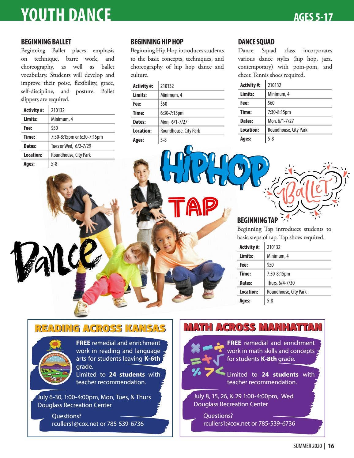 2020 City of Manhattan Parks and Recreation Activity Guide Summer