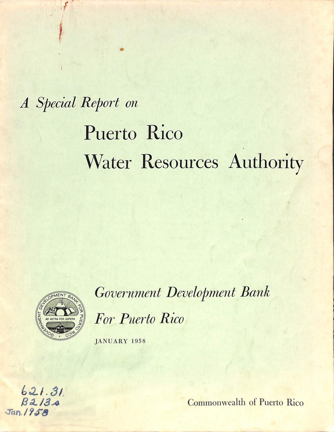 Puerto Rico Water Resources Authority (Jan. 1958) by La Colección