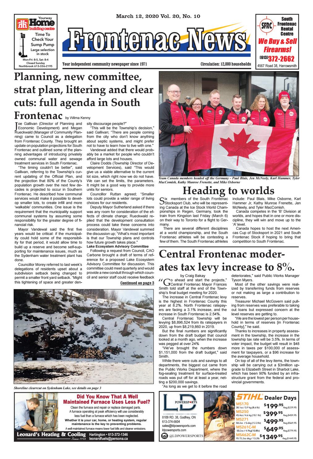 Vol.20 No.10 by Frontenac News PDFs have moved to Google Drive. Access