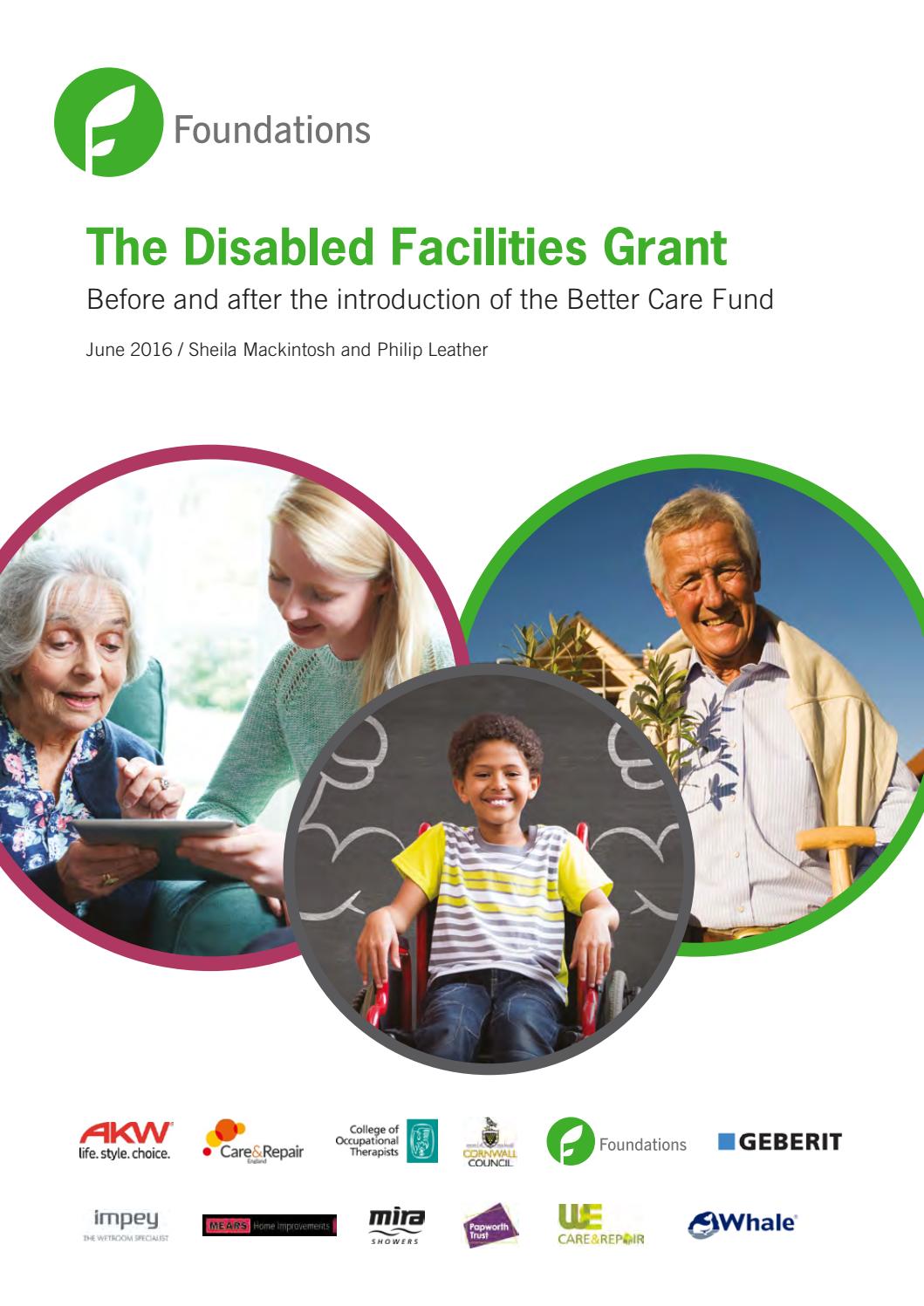 The Disabled Facilities Grant Before and after the introduction of