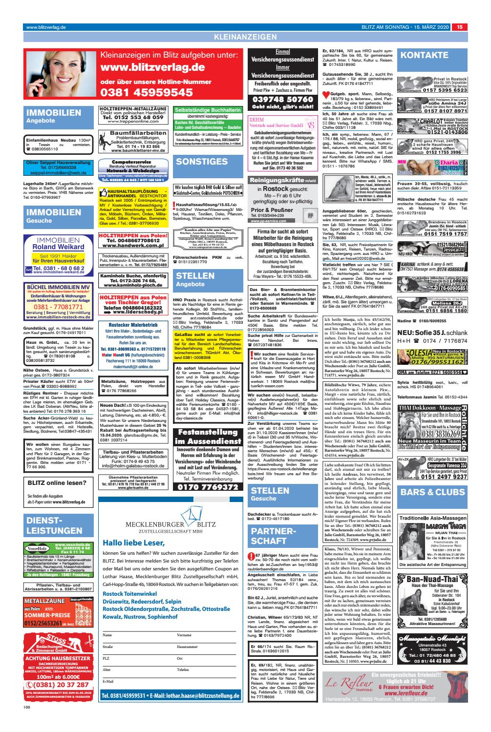 Rostocker Blitz vom 15.03.2020 by Blitzverlag Issuu