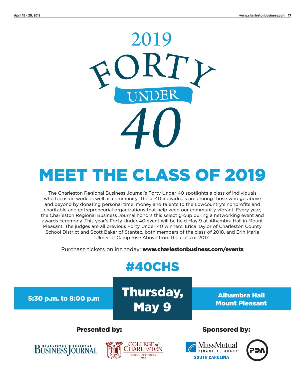 2019 Charleston Regional Business Journal Forty Under 40 By Sc Biz News Issuu