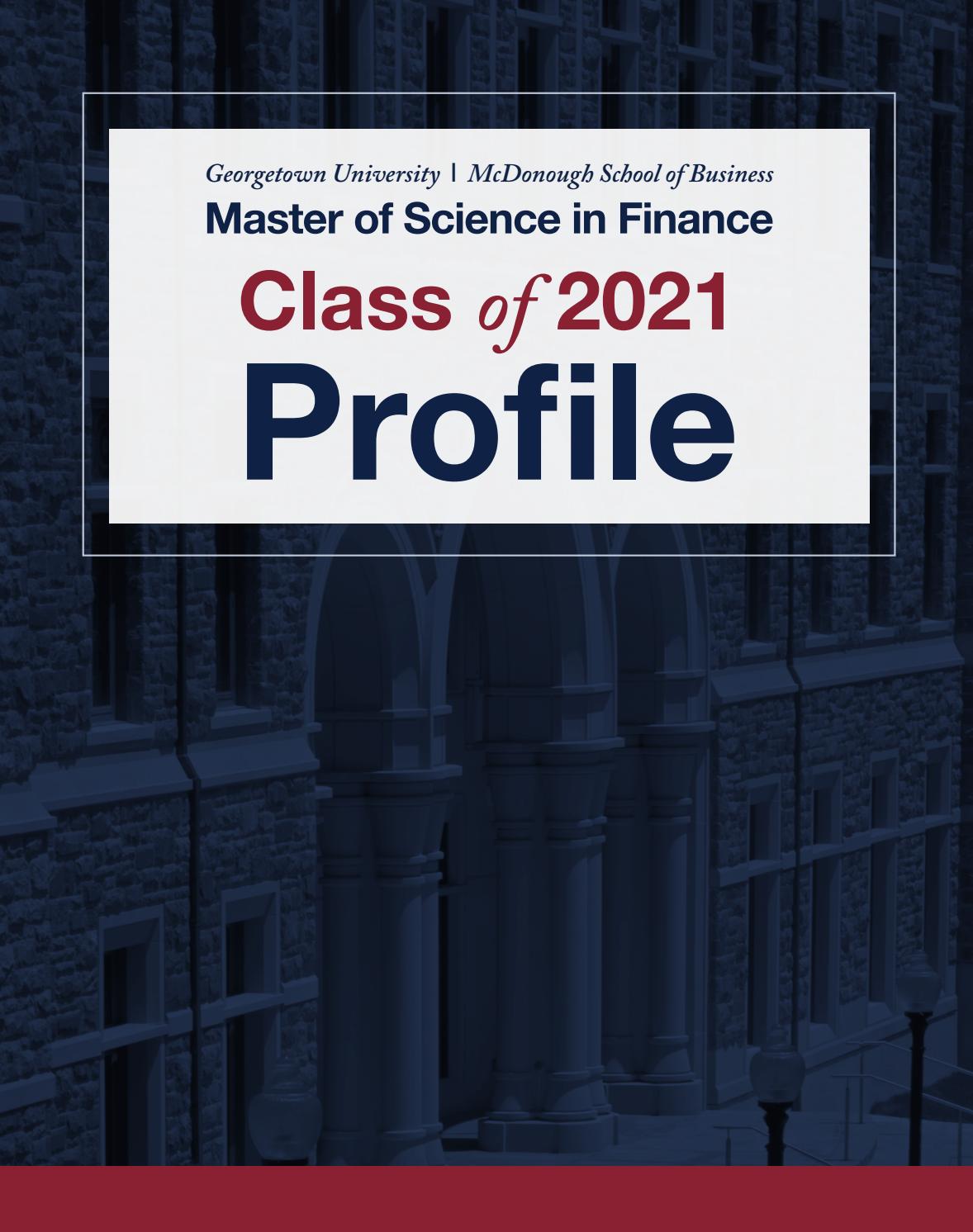 MSF Class of 2020 Profile by University McDonough