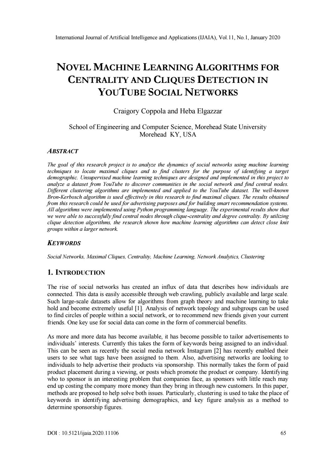 machine learning algorithms youtube