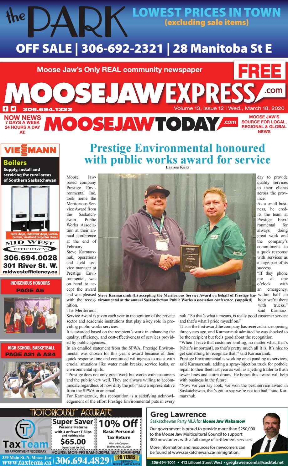 Moose Jaw Express March 18 2020 By Moose Jaw Express Issuu