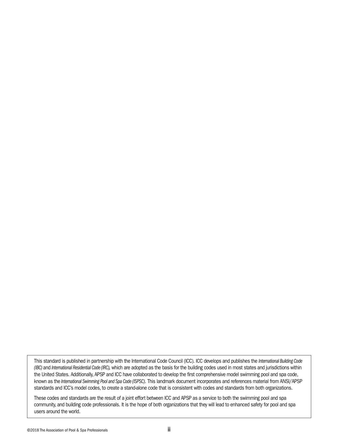ANSI/APSP/ICC11 2019 American National Standard for Water Quality in