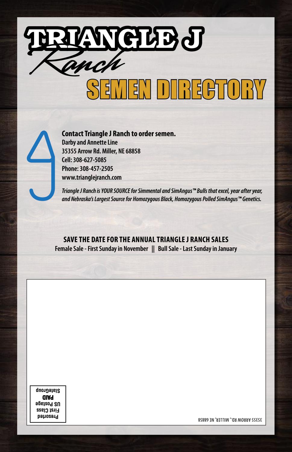 2020 Triangle J Ranch Semen Guide by Julie Murnin Issuu