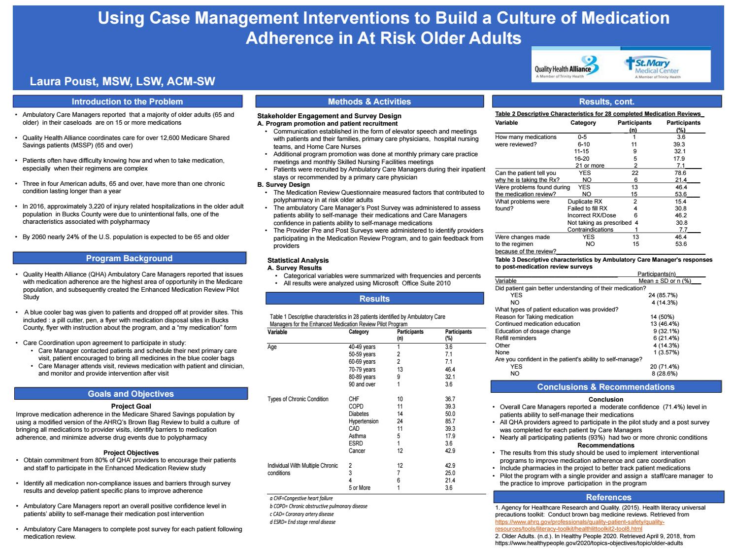 2019 ACMA National Poster Using Case Management to Build a Culture of
