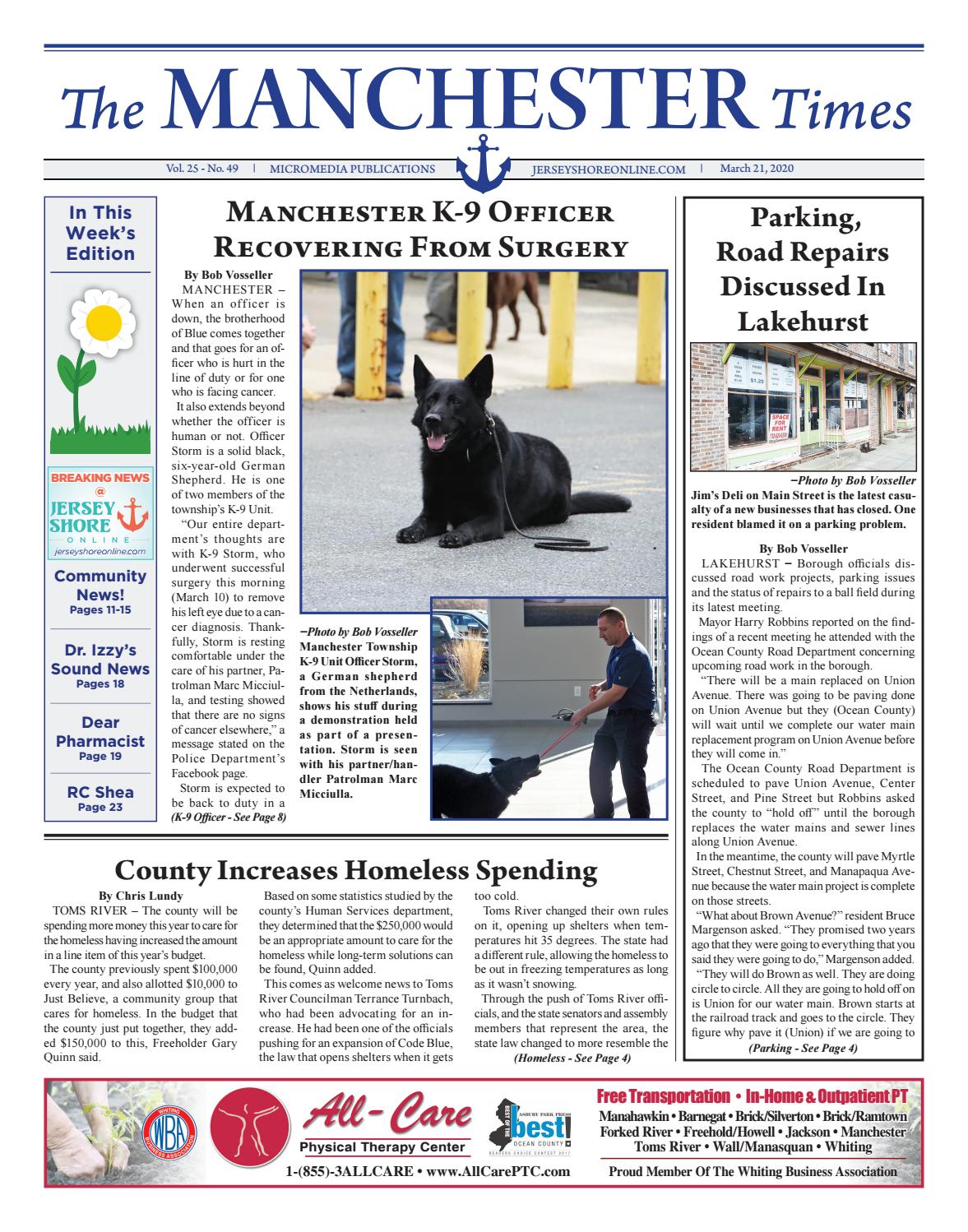2020 03 21 The Manchester Times By Micromedia Publications Jersey Shore Online Issuu