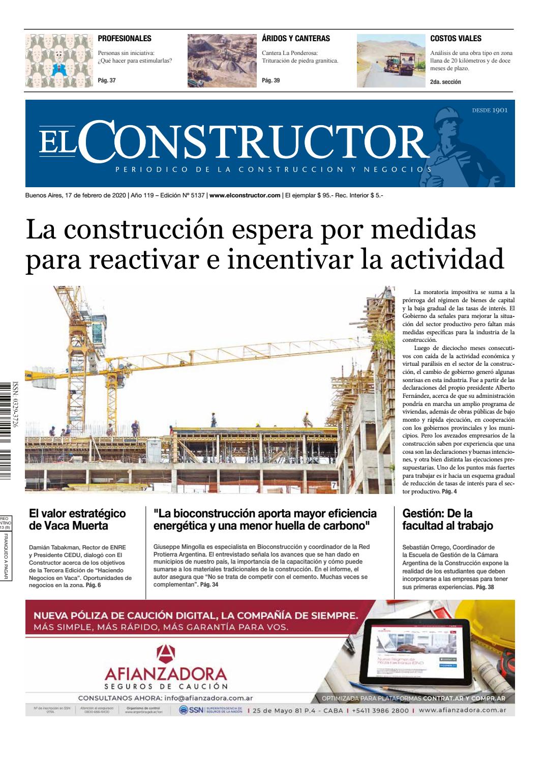 El Constructor 17/02/2020 - N° 5137 Año 119 by ELCO Editores - Issuu