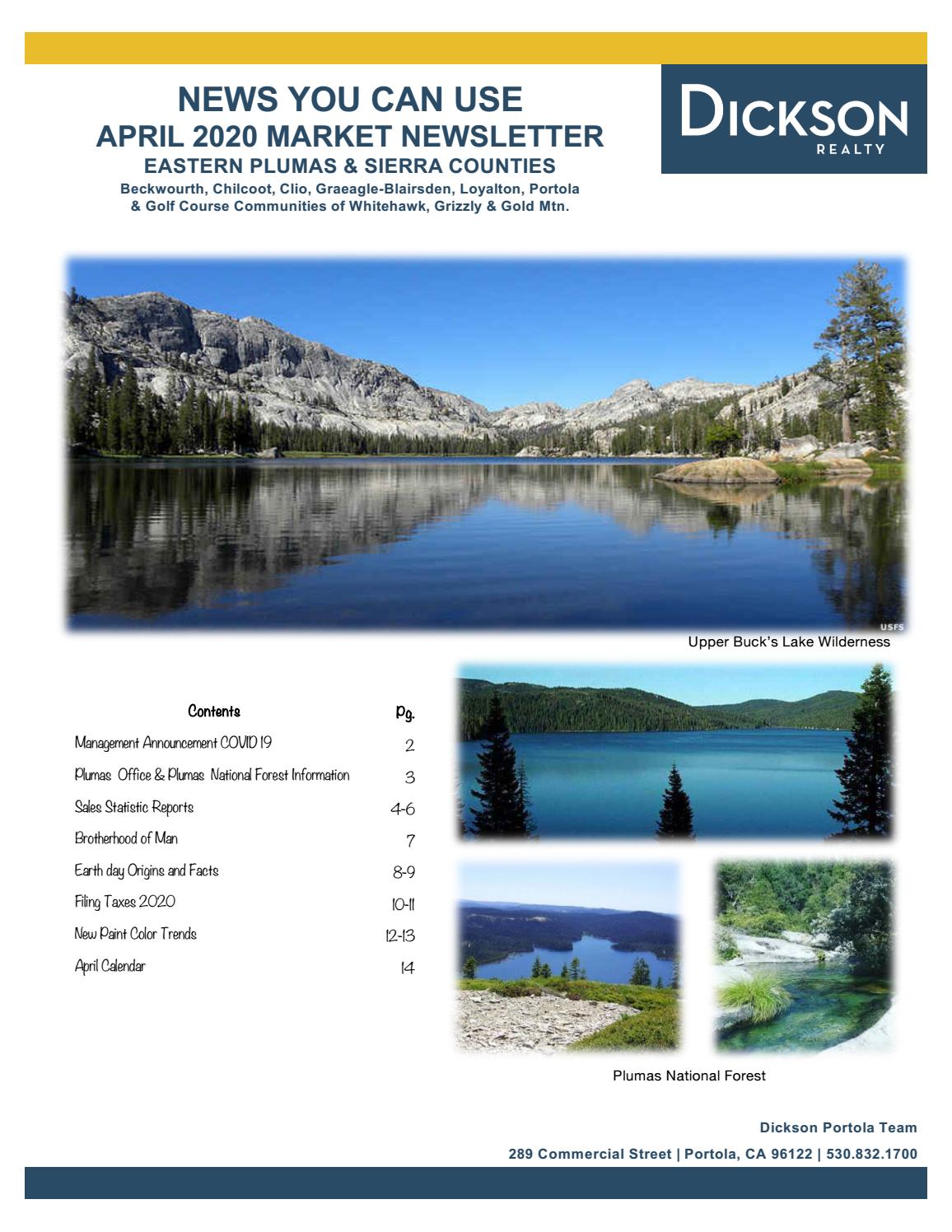 Eastern Plumas/Sierra Counties April Newsletter by Dickson Realty Issuu