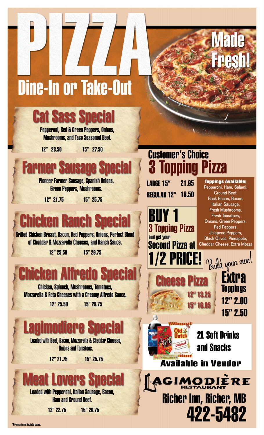 Richer Inn Pizza Menu by The Dawson Trail Dispatch Issuu
