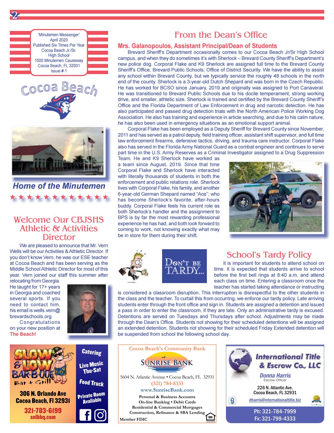Cocoa Beach Jr Sr High School Newsletter by Academy Publishing, Inc