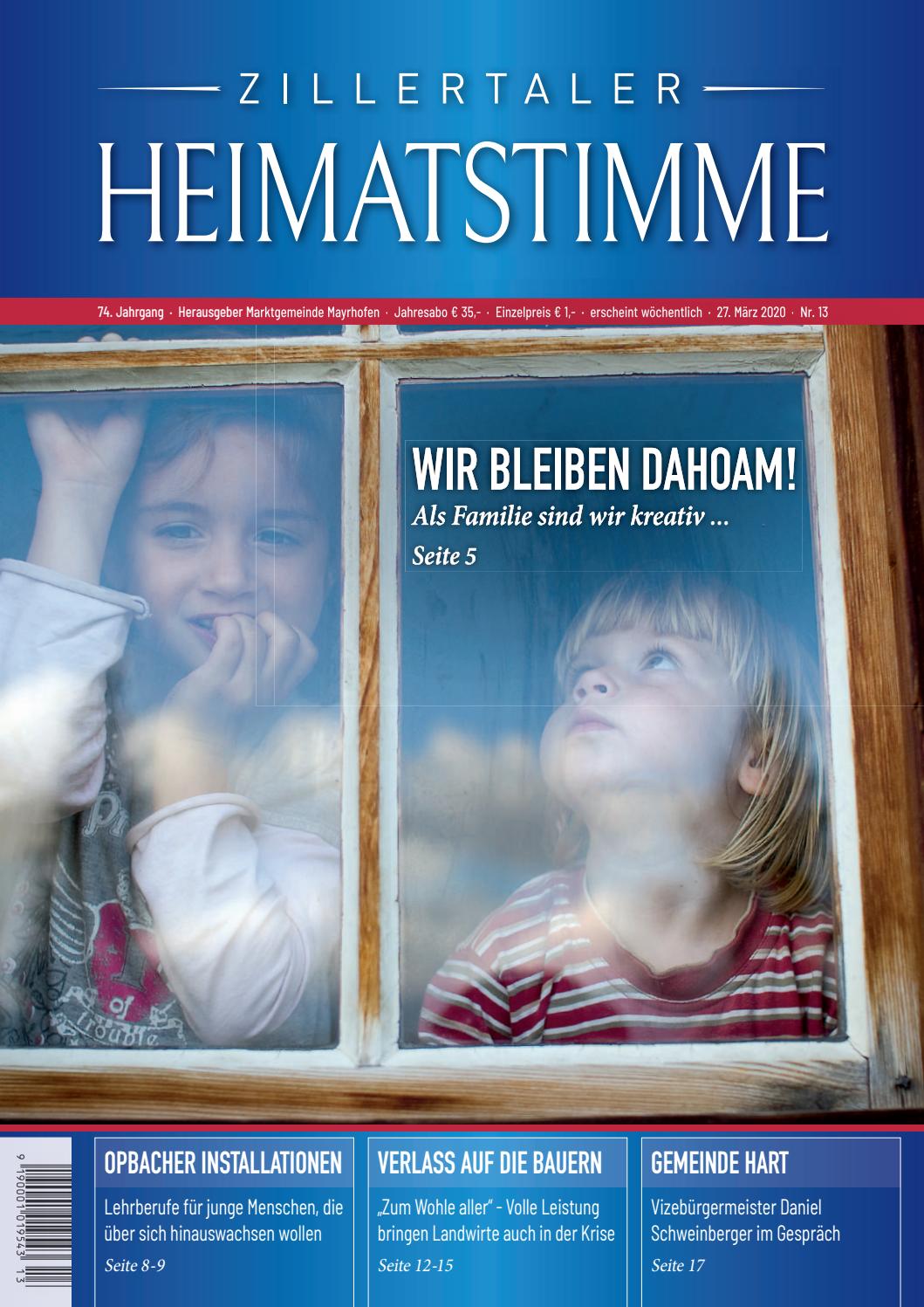 Zillertaler Heimatstimme Ausgabe 13 2020 By Zillertaler Heimatstimme Issuu