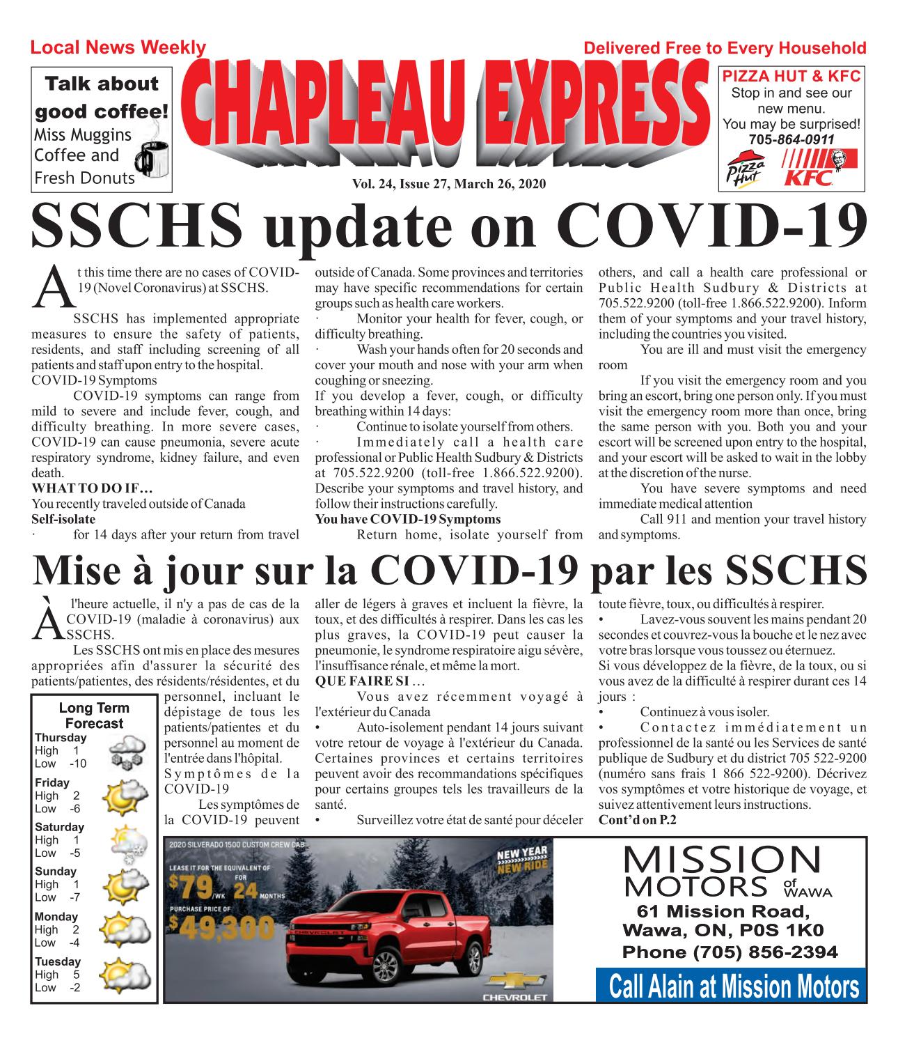 03262020 March 26 2020 by The Chapleau Express Issuu
