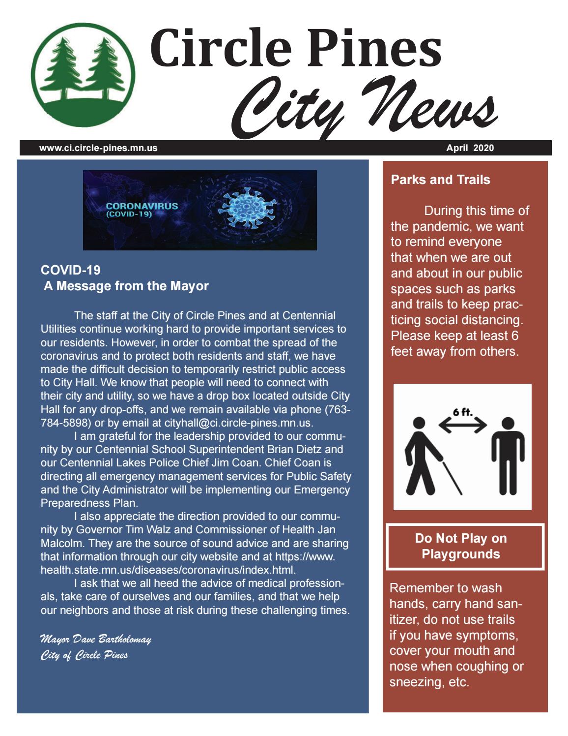 City of Circle Pines April Newsletter 2020 by City of Circle Pines Issuu