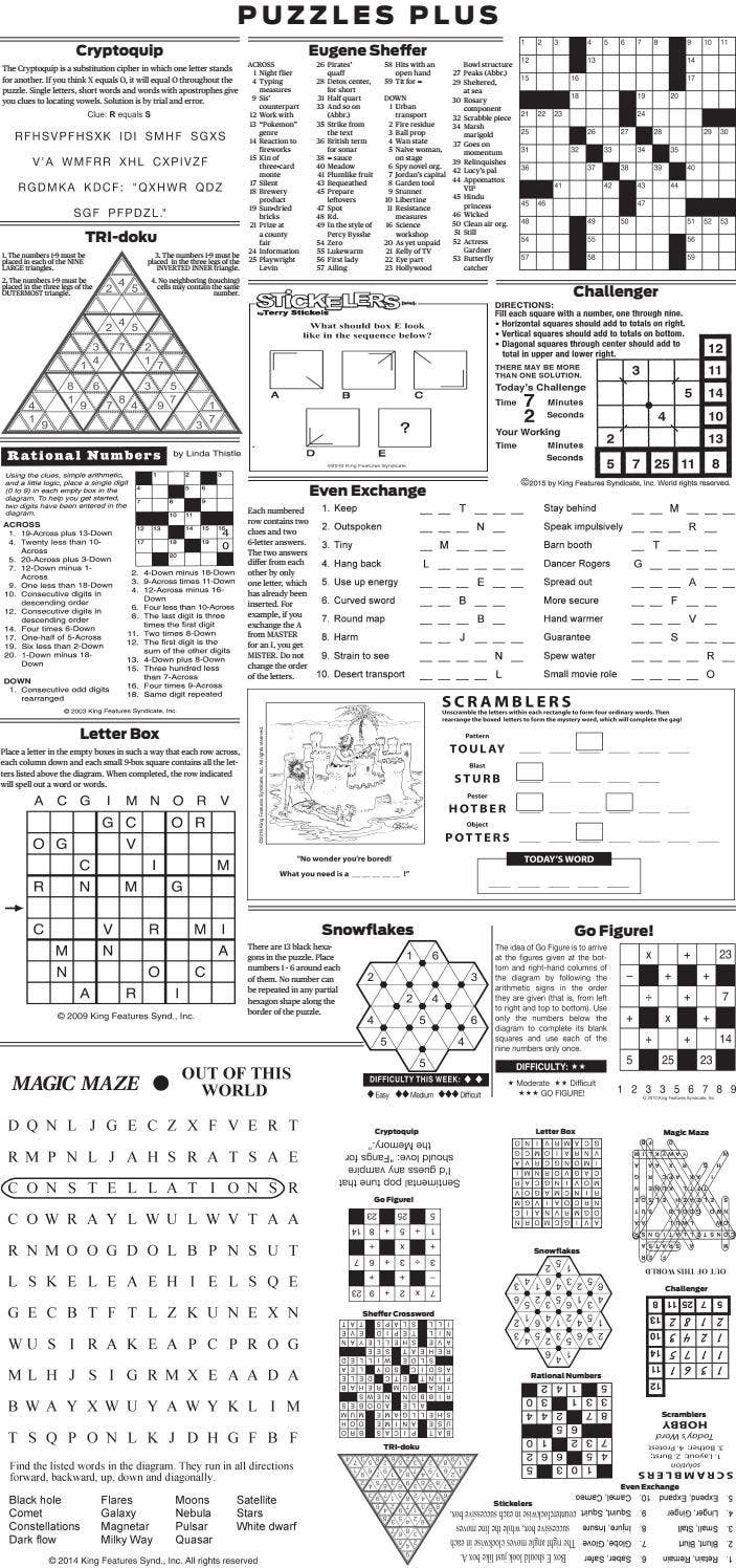 King features - new full-size daily puzzle page by kingfeatures ...