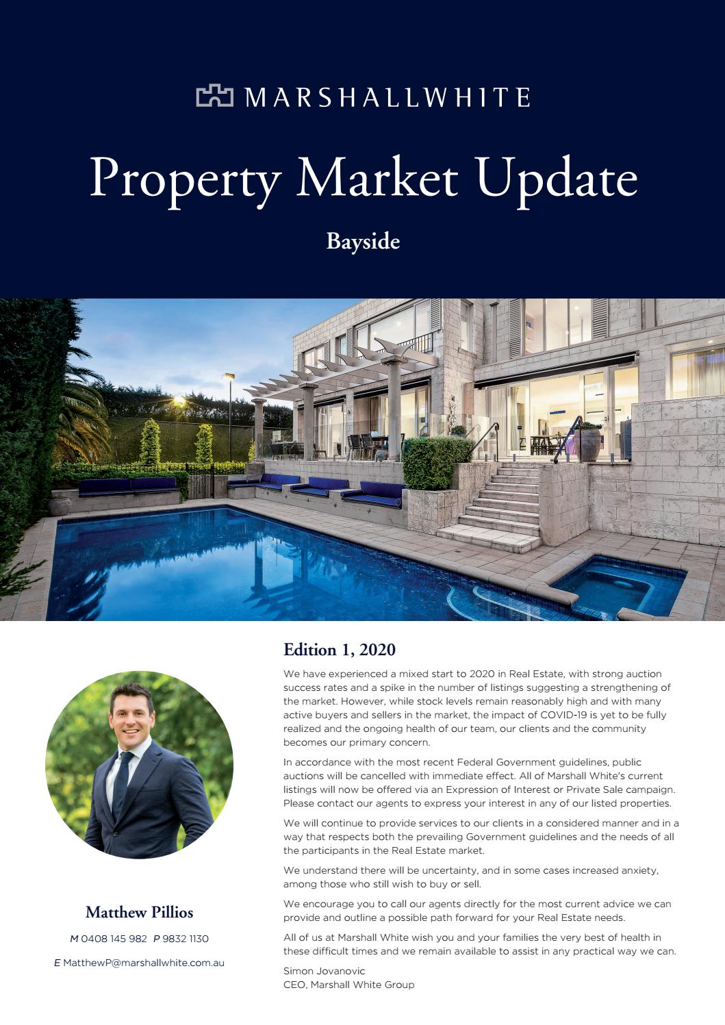 Property Market Update Matthew Pillios Edition 1, 2020 by Marshall
