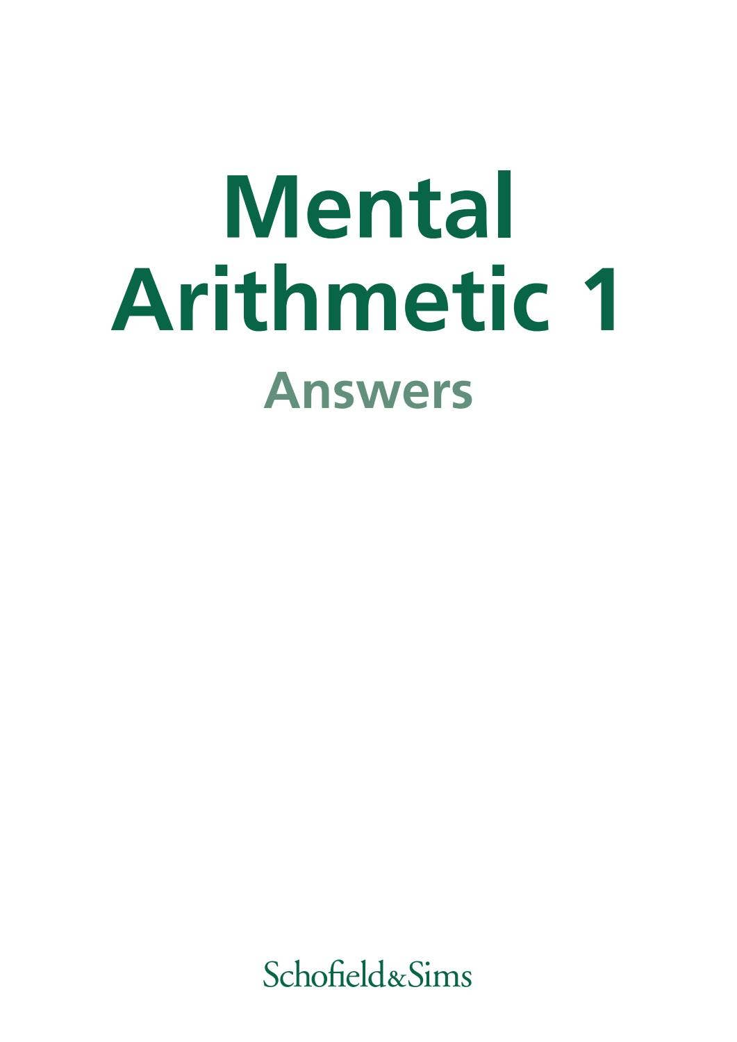 Mental Arithmetic 1 Answers by Schofield & Sims - Issuu