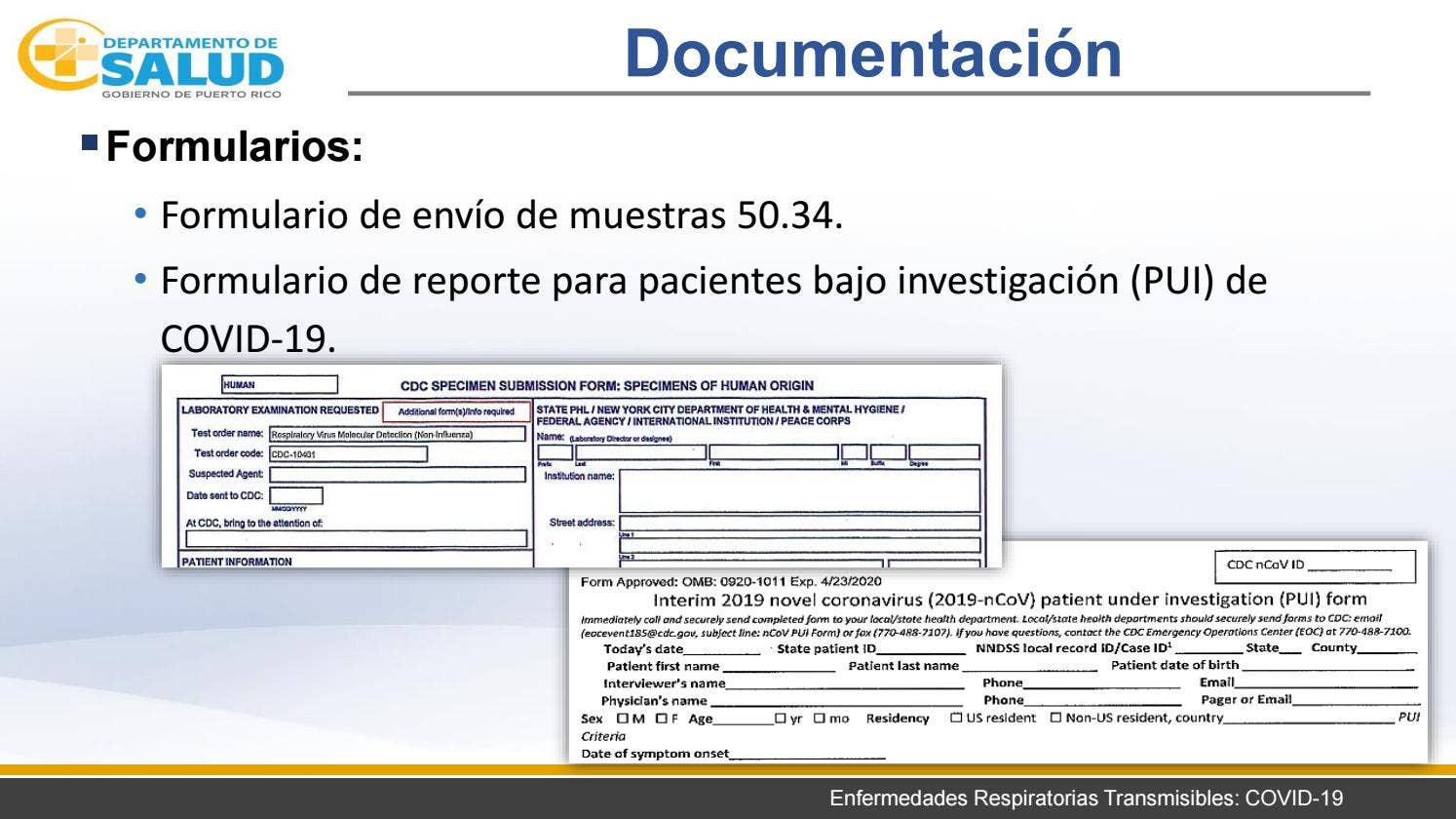 Health Form Example Puerto Rico 11 de marzo de 2020/ Plenaria de Servicios de Salud COVID-19 ...