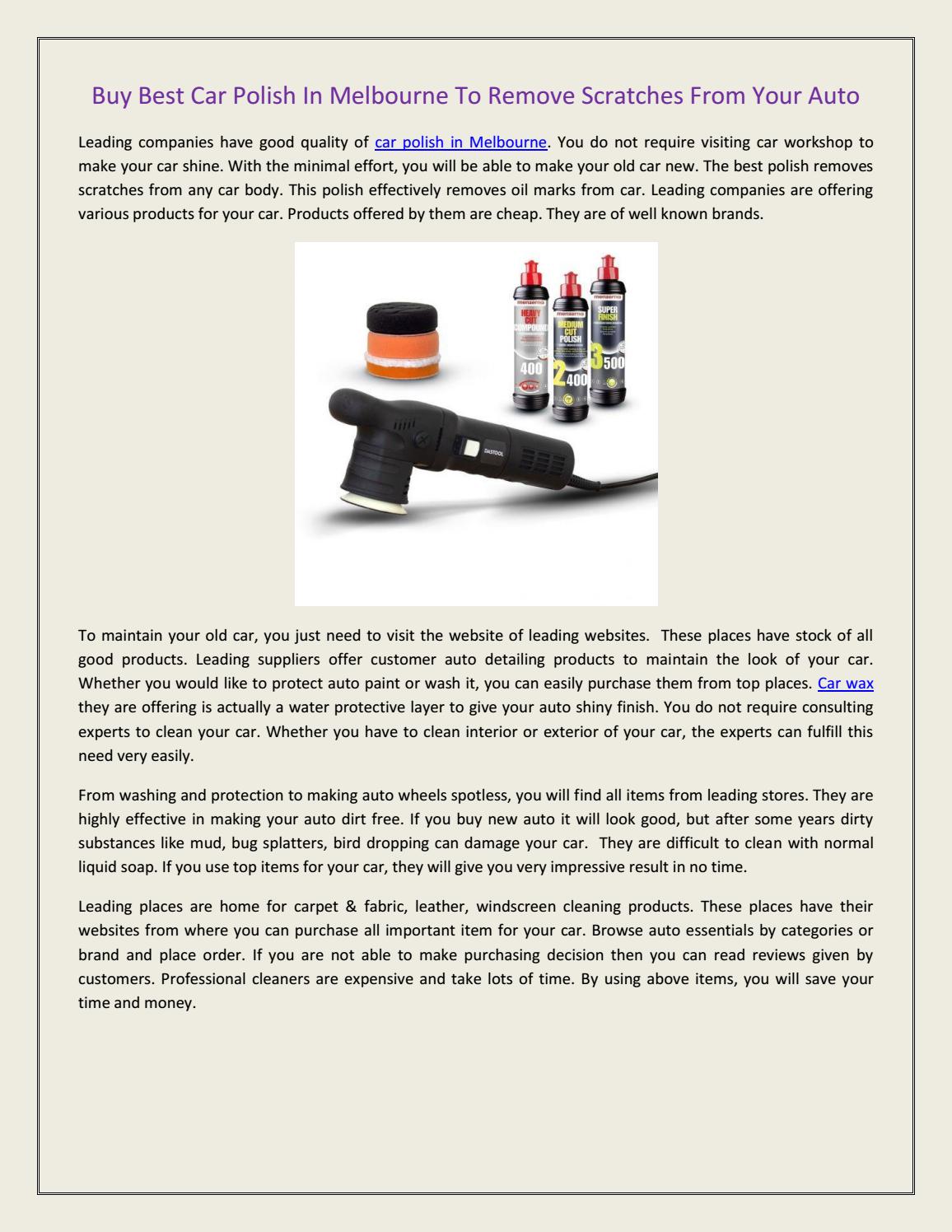 Buy Best Car Polish In Melbourne To Remove Scratches From Your Auto by