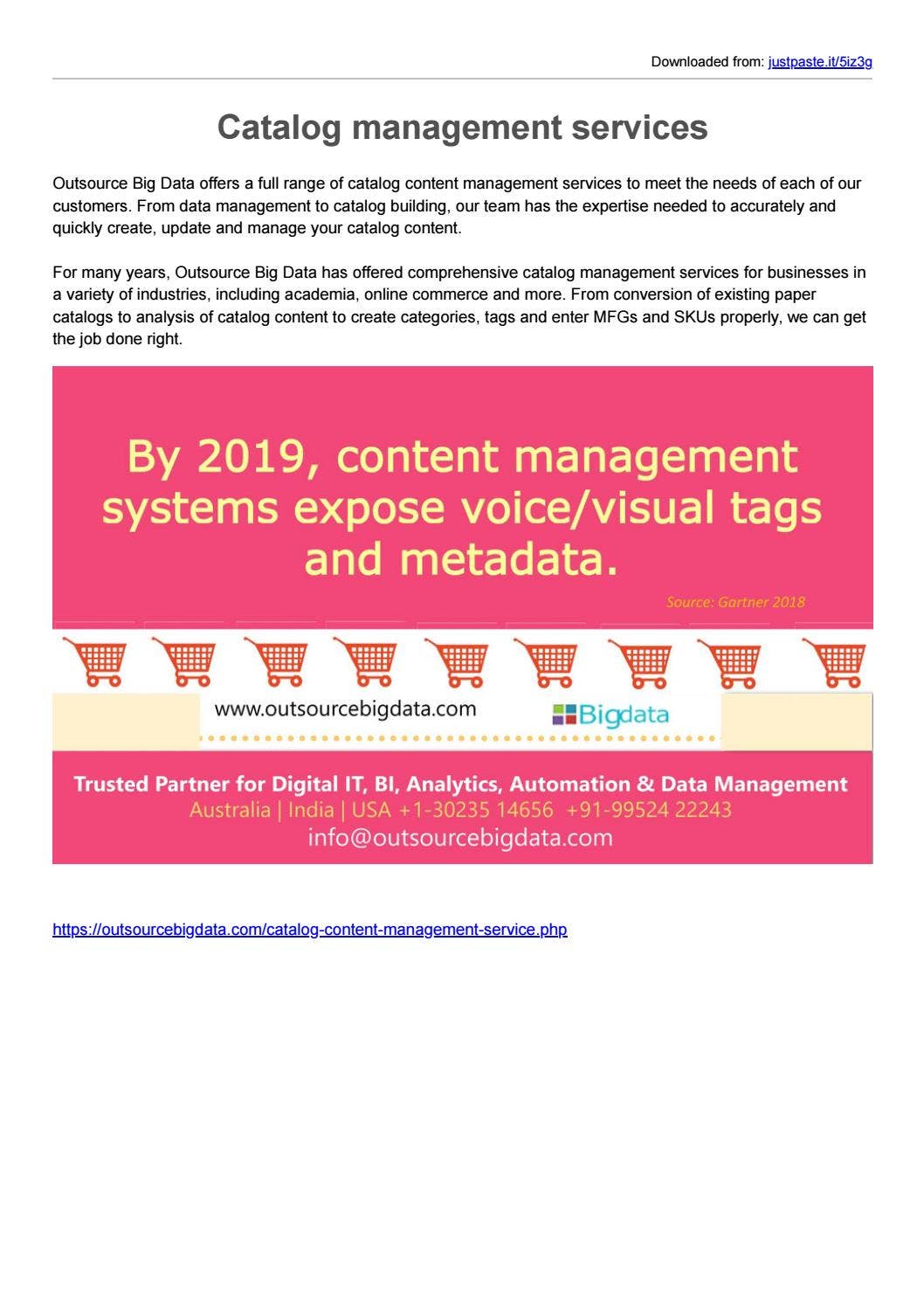 Catalog management services by AIMLEAP - Outsource Bigdata - Issuu