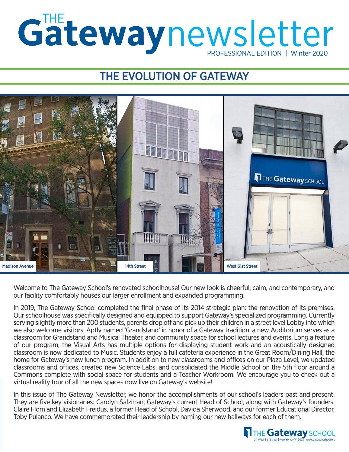The Gateway Professional Newsletter - Winter 2020 by The Gateway School ...