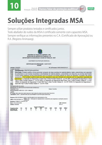 MSA Safety - Proteção Auditiva 第 10 页