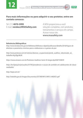 MSA Safety - Proteção Auditiva 第 12 页
