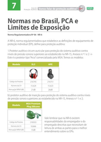 MSA Safety - Proteção Auditiva 第 7 页
