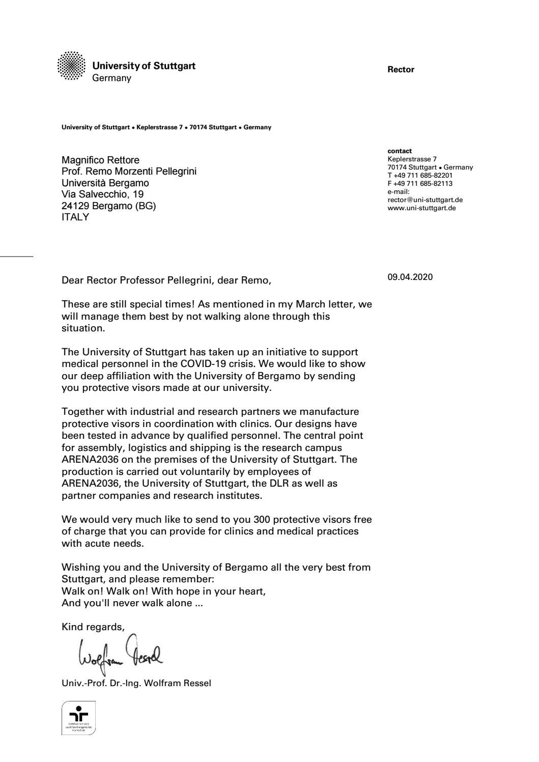 University Of Stuttgard Sends Medical Protective Visors Pdf By Universita Degli Studi Di Bergamo Issuu