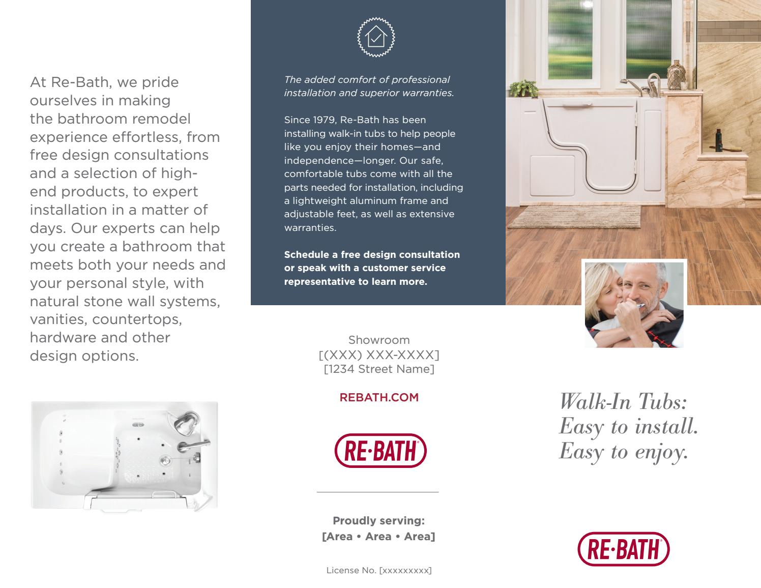 Walk-In Tubs Brochure by Re-Bath - Issuu