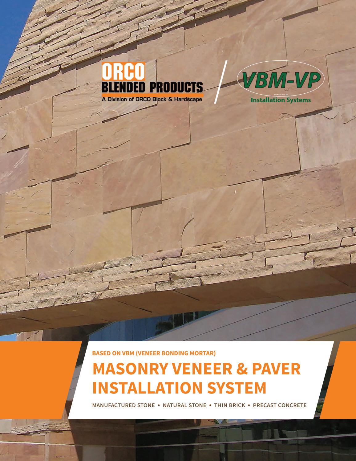 OBP VBMVP Masonry Veneer & Paver Installation System by ORCO Block