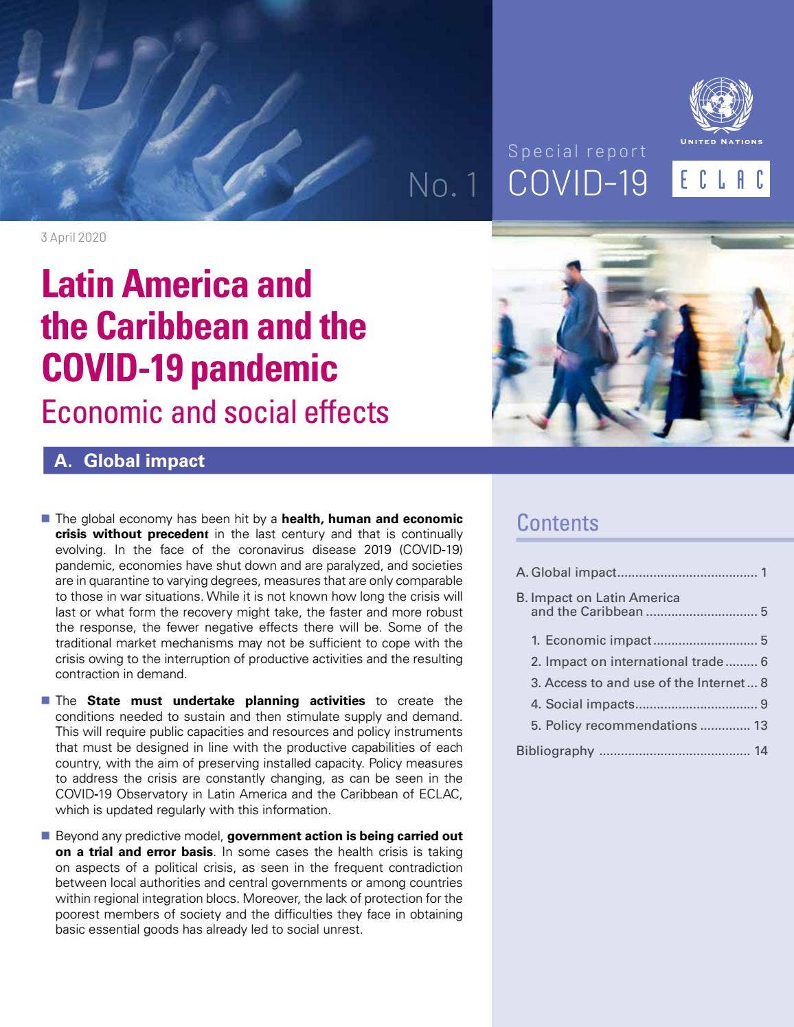 Latin America and the Caribbean and the COVID-19 pandemic: Economic and ...